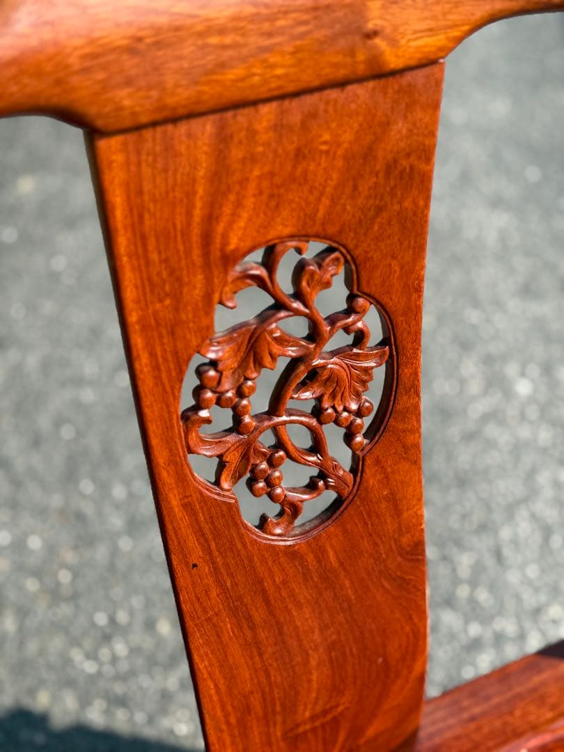 ①アンティーク 無垢材 高級 アームチェア ダイニング 椅子