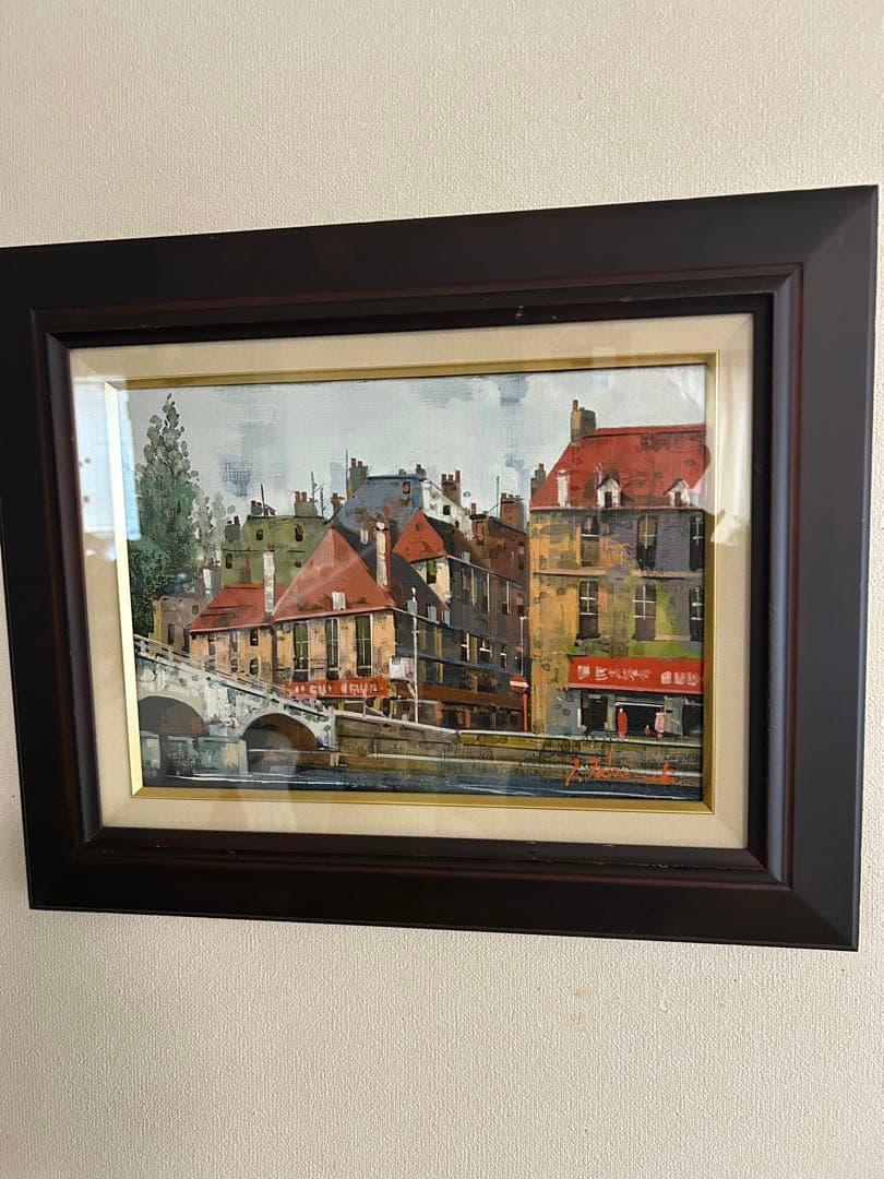 竹内敏彦の油彩画 [パリの街角] F4サイズ