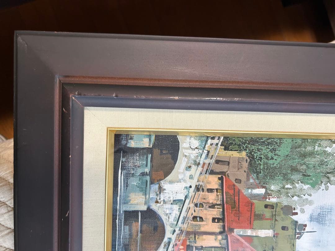 竹内敏彦の油彩画 [パリの街角] F4サイズ