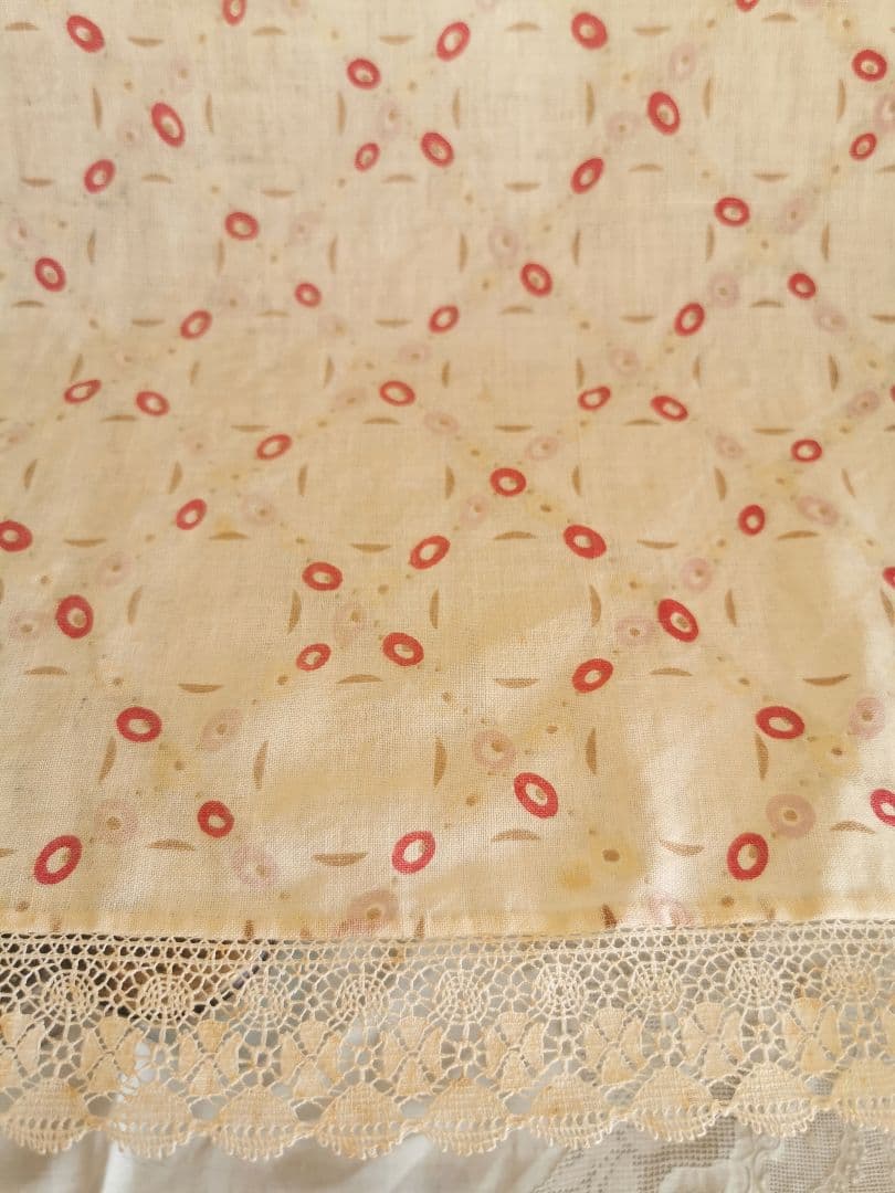 アンティーク トレリスローズ花柄フレンチファブリック レース装飾カーテンパネル