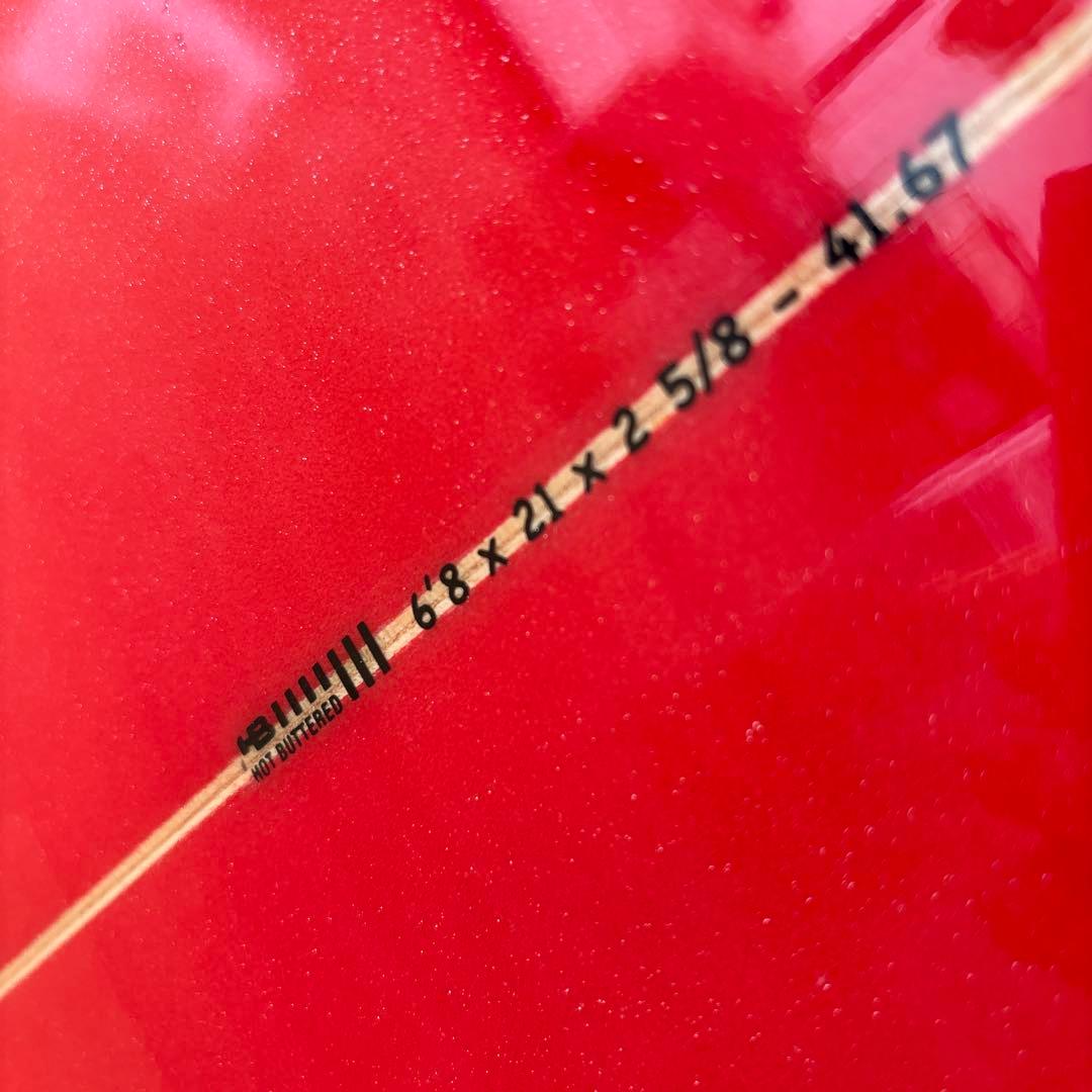 HOT BUTTERED SURFBOARDS ロングボード 赤/ナチュラル