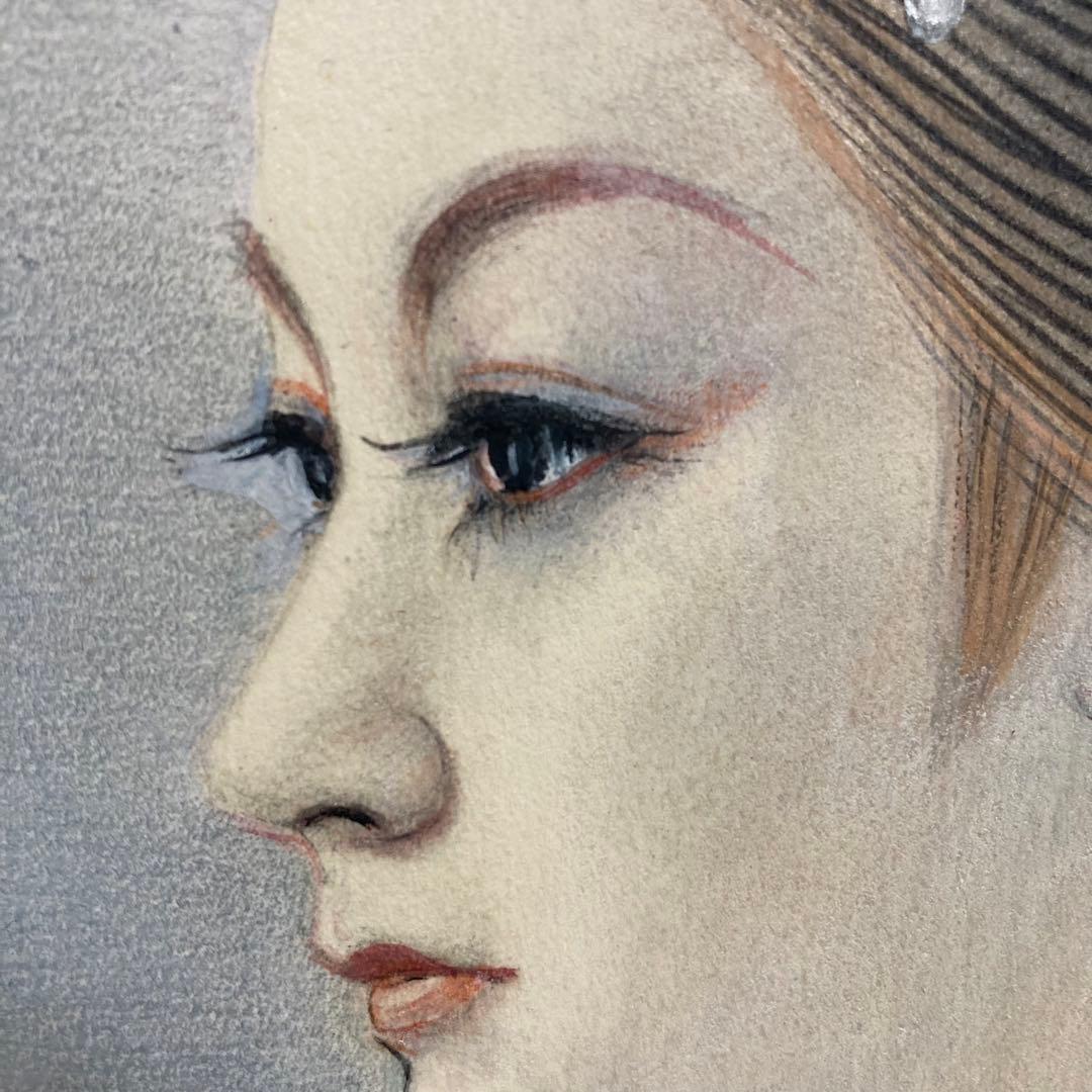 【真作保証】玉井徳太郎「舞妓」日本画 真筆 美人画 額装 絵画