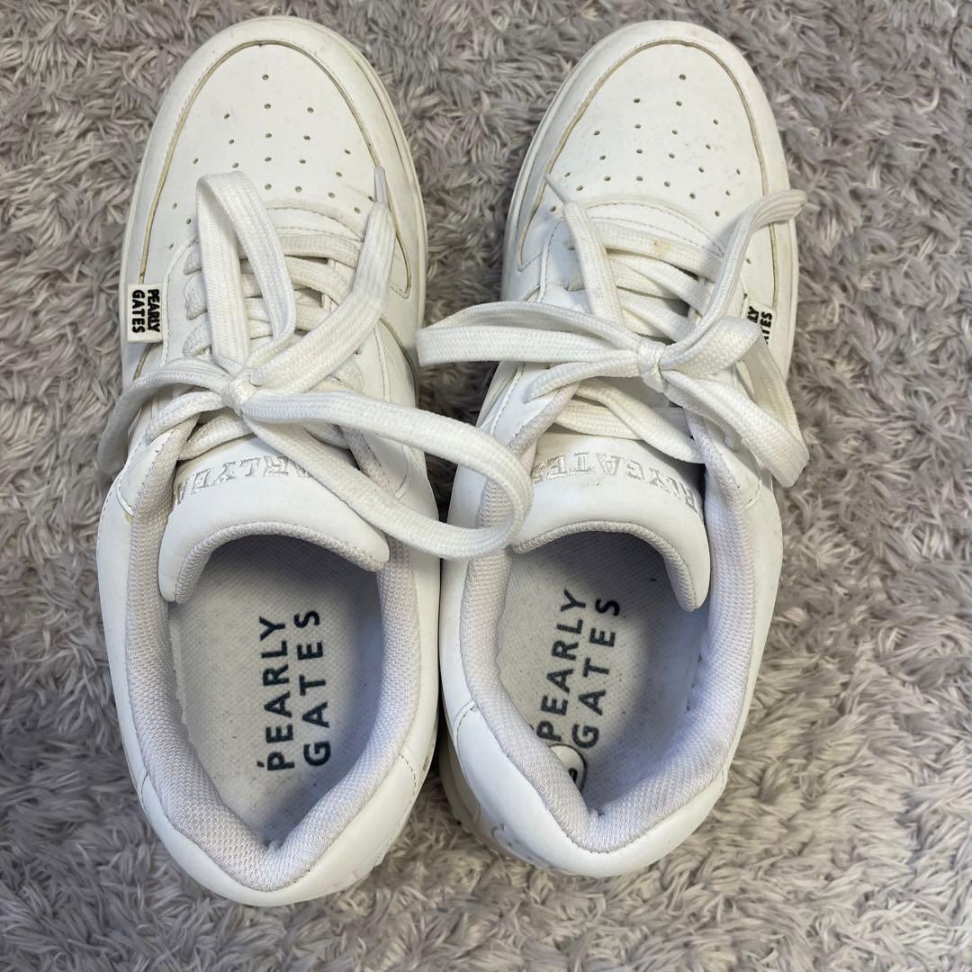 希少 PEARLY GATES ゴルフシューズ ホワイト スニーカー　サイズ26