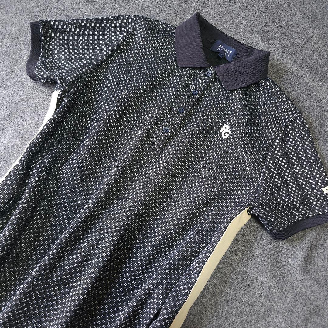 【パーリーゲイツ】2024年春夏人気サイドロゴネーム 半袖ゴルフワンピース 黒M