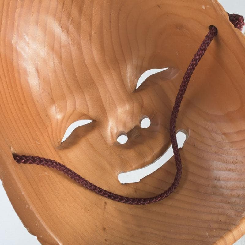 能面　能楽　雅楽　木彫　お多福面　翁面　2点まとめて　C　9291