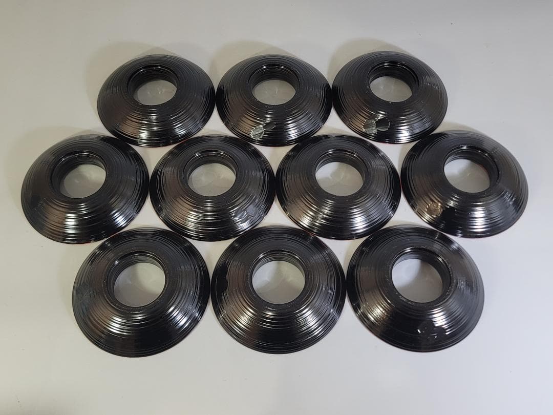 古美術 煎茶 漆 仿 長寛 茶托 共箱 美品 特製 十客