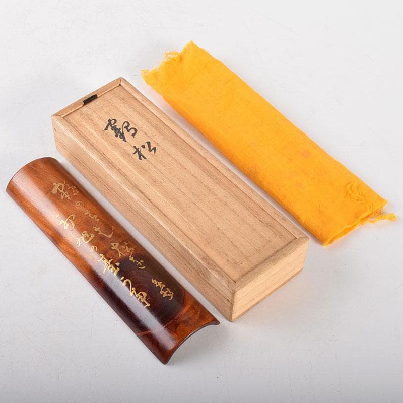 煎茶道具　天然肥松　和歌文　茶合　碗鎮　在銘　共箱　V　R4980