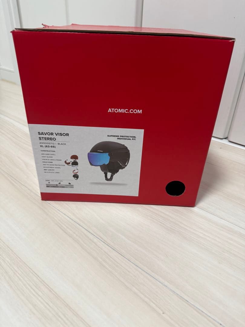 ATOMIC スキー ヘルメット 黒 青レンズ
