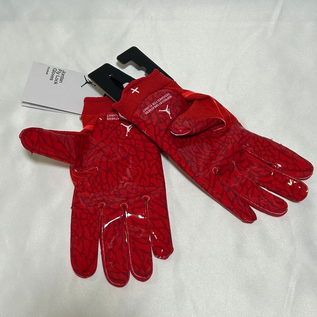 【新品】 アメフト Jordan Fly Lock　グローブ　RED　S