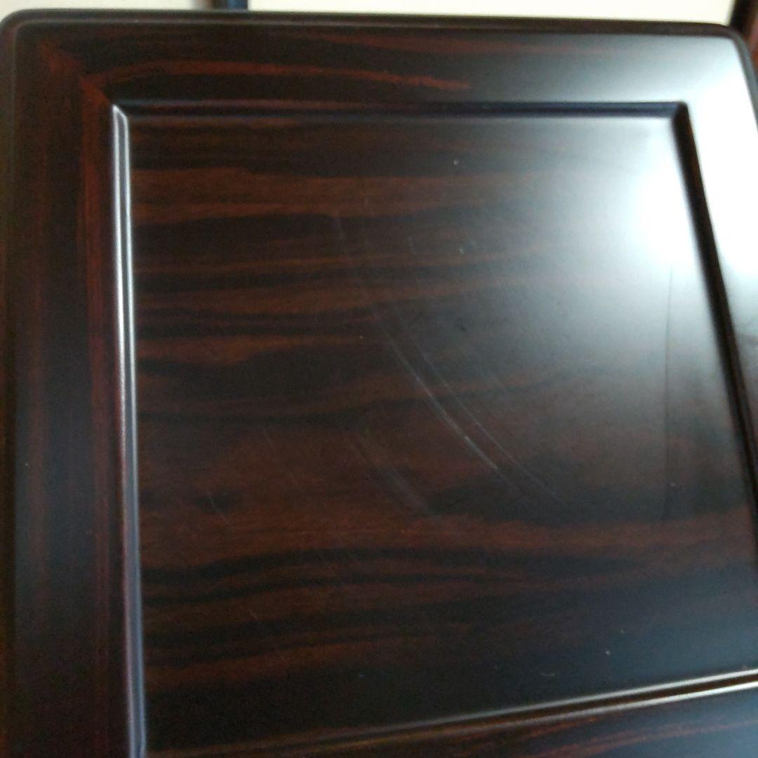 唐木 黒檀 高卓 透かし彫り唐木台 香炉台 花台 飾台