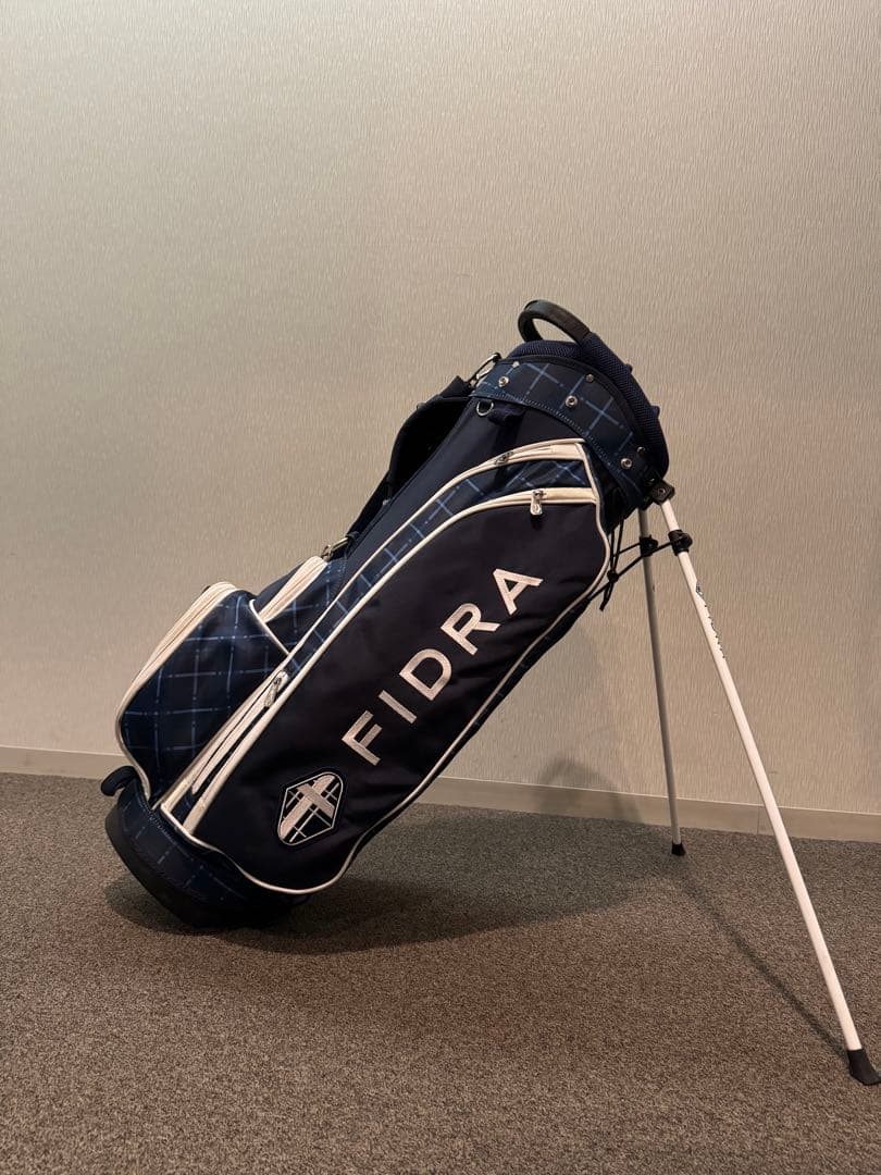 FIDRA スタンドゴルフバッグ ネイビー ブルー　　チェック柄