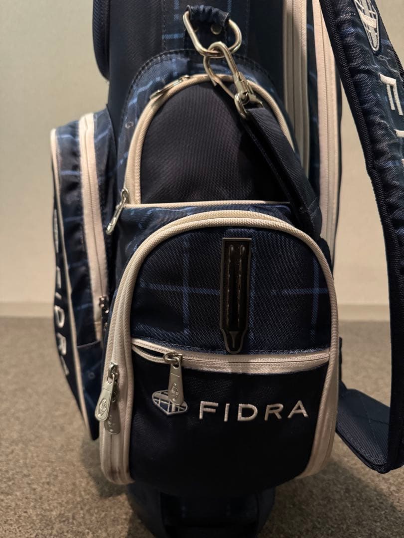 FIDRA スタンドゴルフバッグ ネイビー ブルー　　チェック柄