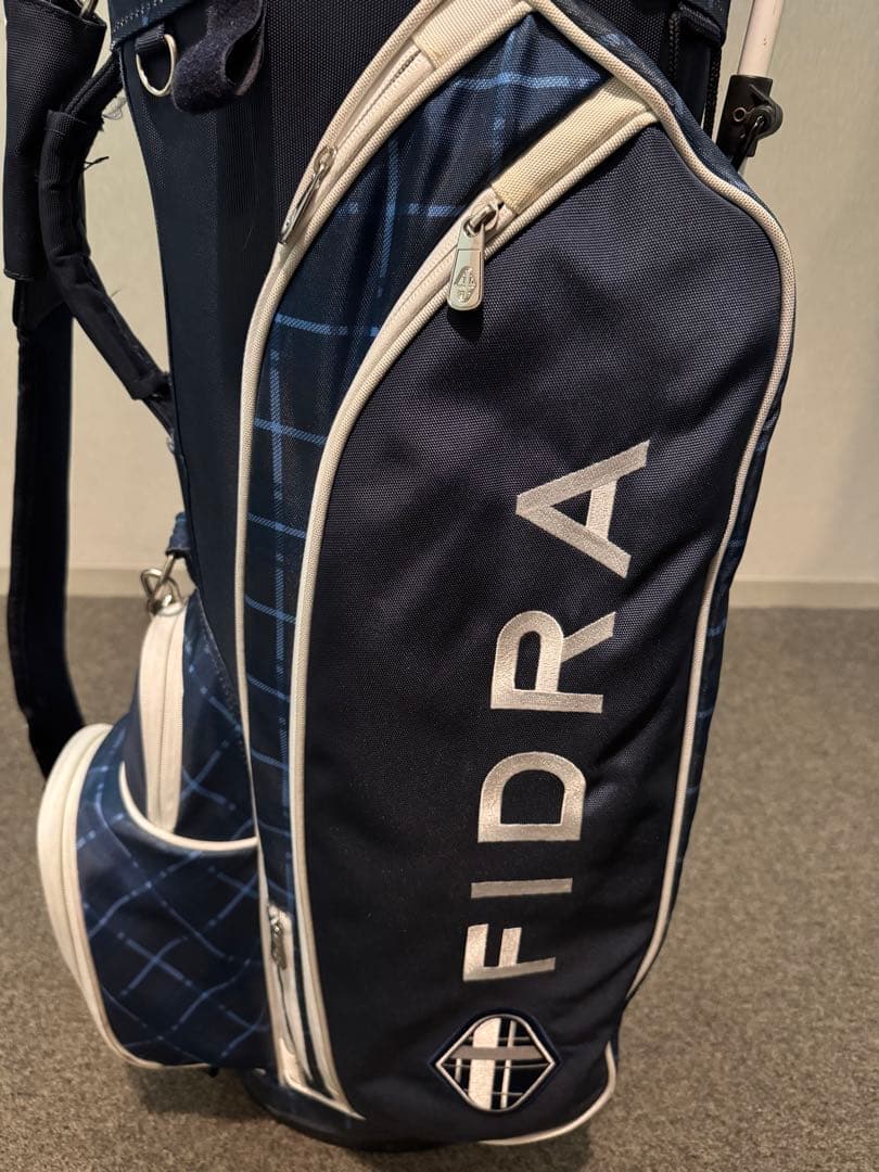 FIDRA スタンドゴルフバッグ ネイビー ブルー　　チェック柄