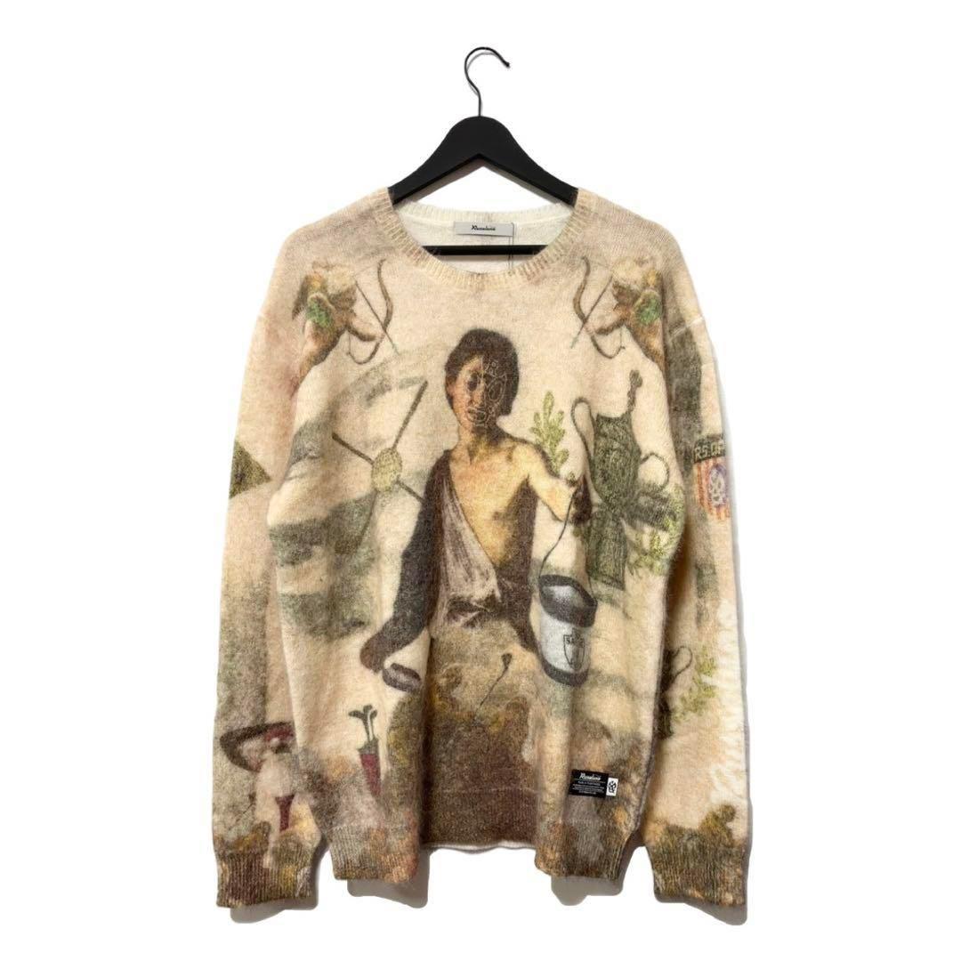 新品 ラッセルノ ゴルフ グラフィック ニット セーター アイボリー L 5