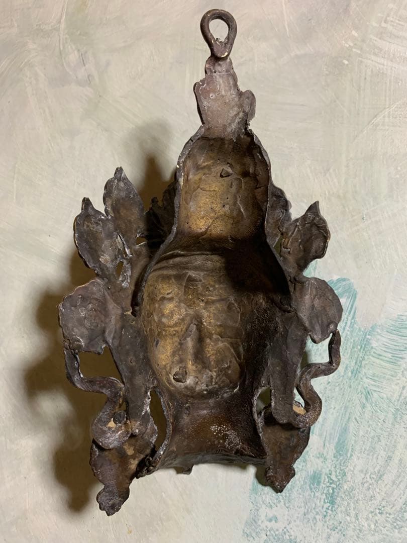 仏像　大日如来　頭部壁掛け　真鍮