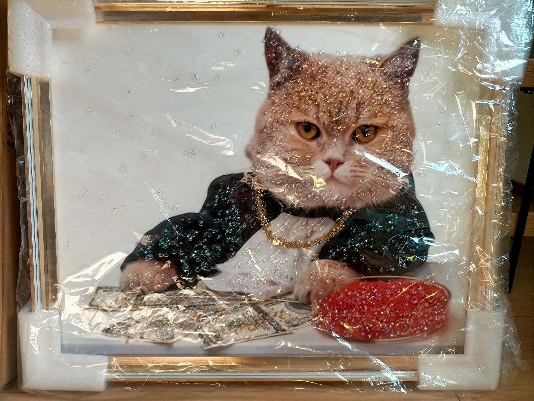 アートフレーム ネコ/イクラです？？ 絵画 クリスタルピクチャー