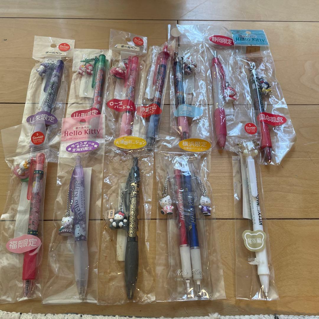 ご当地キティちゃんシャーペン　ボールペン　ハローキティ 52本セット　根ずけ5個