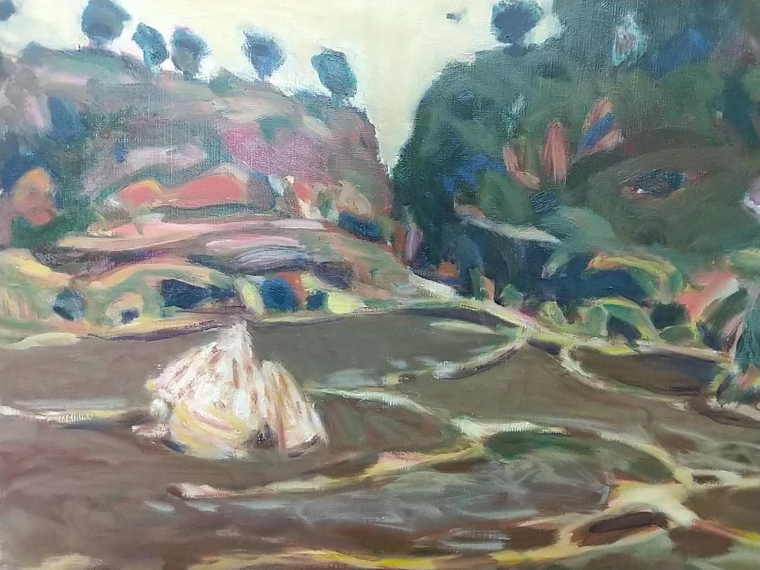 「里」1975 F15 絵画 油彩画 油絵