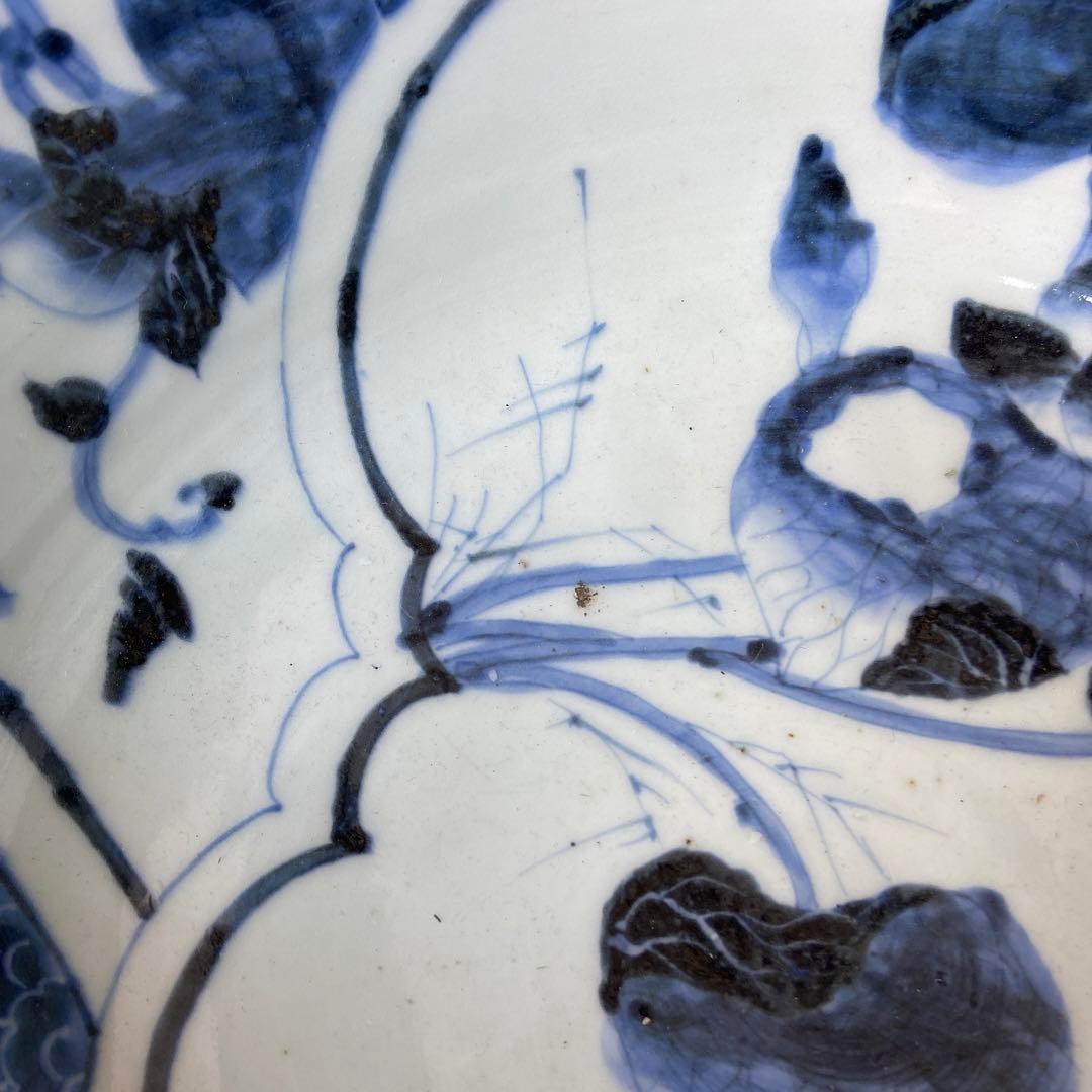 古伊万里染付果実の図特大深鉢