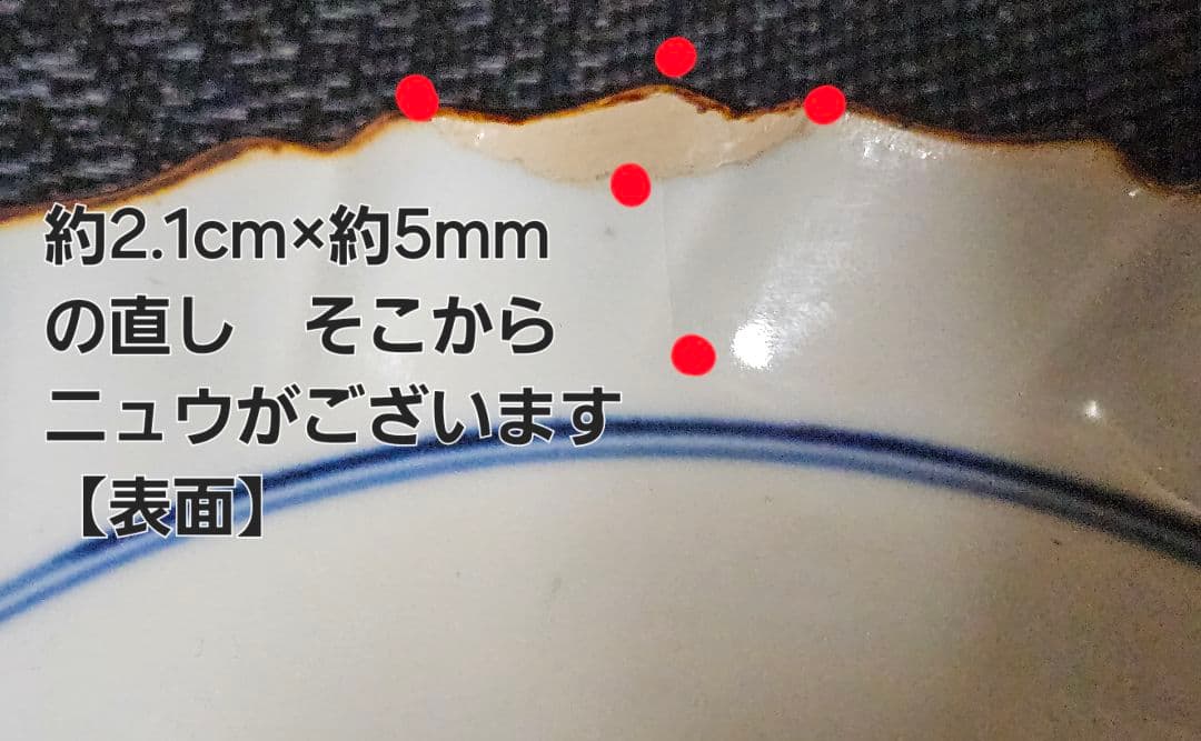 江戸時代末期～明治時代　古九谷　色絵　木の実に鳥の図　【二重角福】　紅縁輪花皿