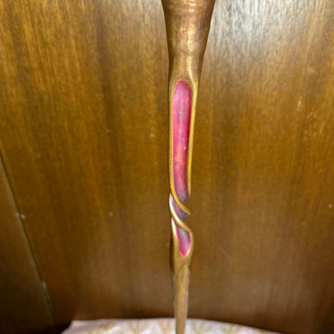 極稀少ZONAビンテージヘッセルスタジオキャンドルスタンド銅製手打槌目緑青仕上げ