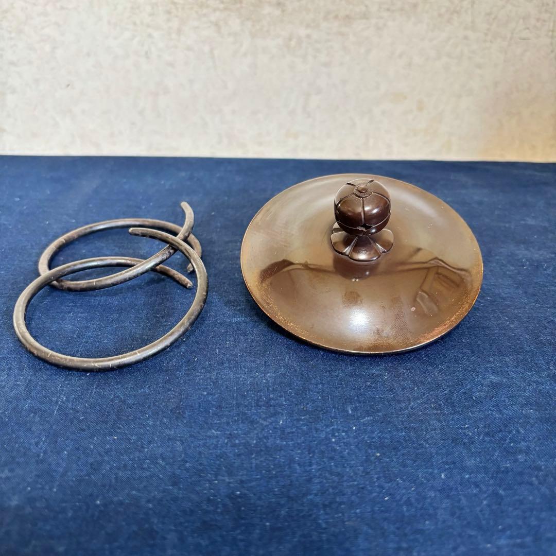 人間国宝敬典造 風炉 炉釜 電熱器 唐銅鬼面風炉釜 野々田電熱器 敷板 茶道具