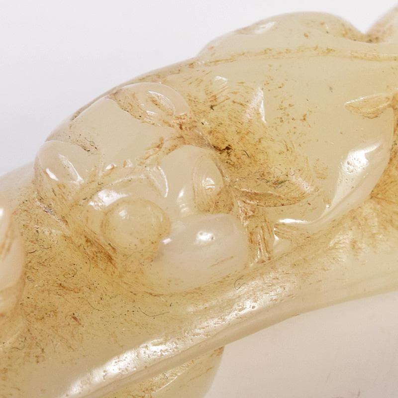 中国　玉石彫刻　神獣刻　帯鉤　筆架　C　8163E