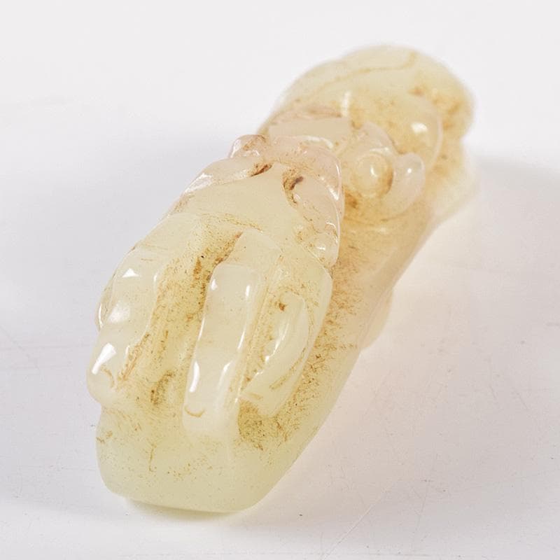 中国　玉石彫刻　神獣刻　帯鉤　筆架　C　8163E