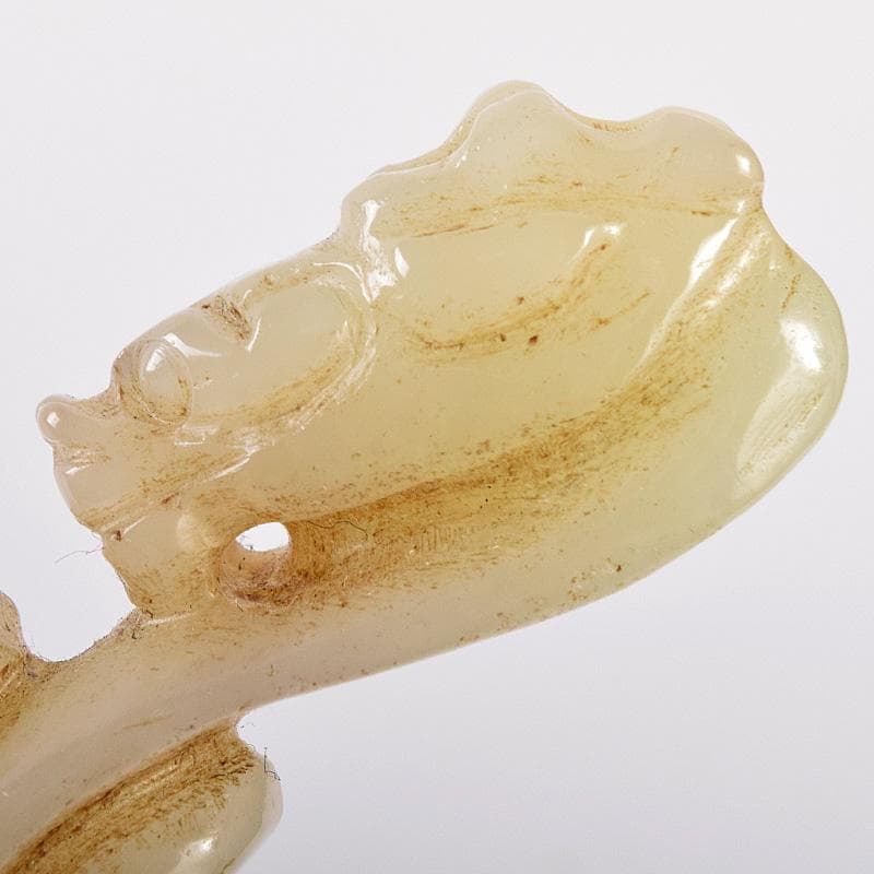 中国　玉石彫刻　神獣刻　帯鉤　筆架　C　8163E