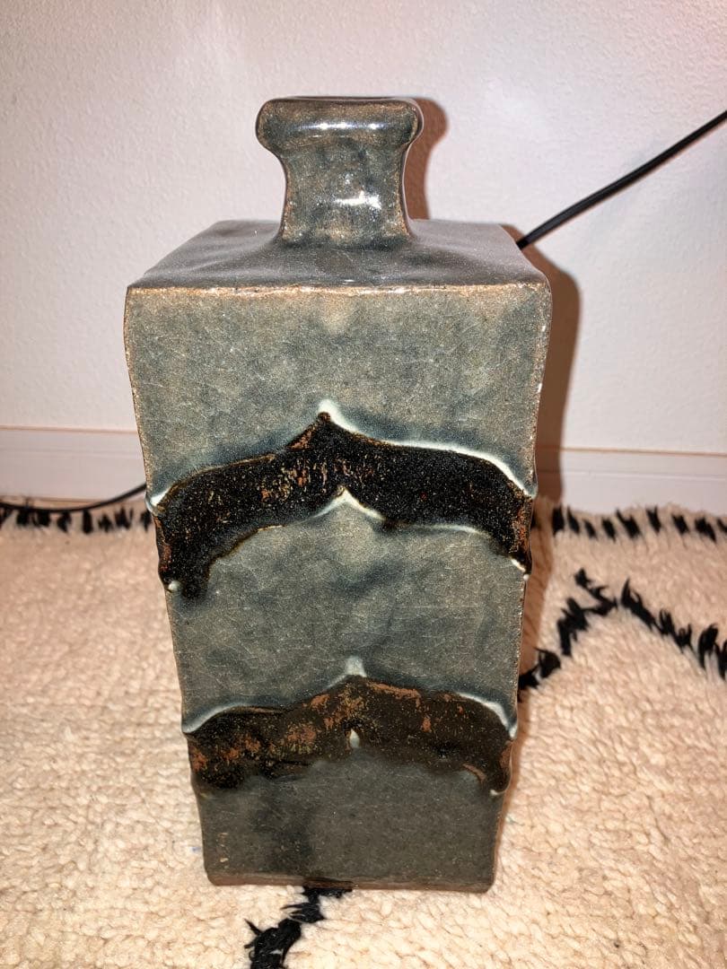 武内晴二郎　花瓶　呉須釉　河井寛次郎　森山窯　民藝　沖塩明樹