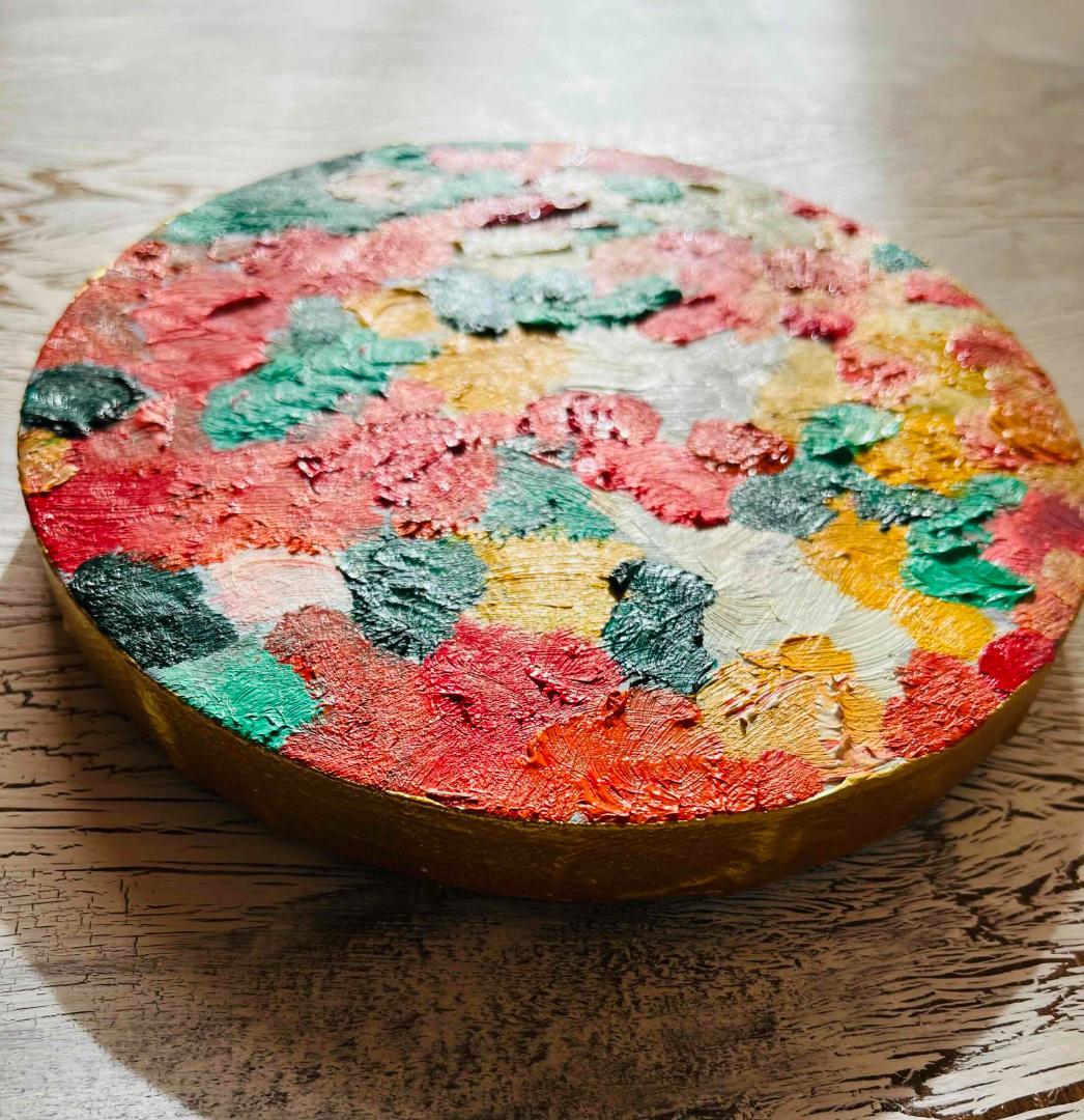 油彩 絵画 『Wild Flowers 2025』丸形 直径15cm 絵画 原画