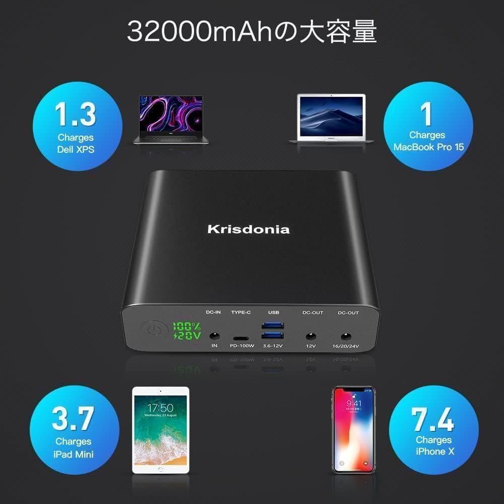 ラスト1点✨ポータブル電源モバイルバッテリー 大容量 32000mAh 急速