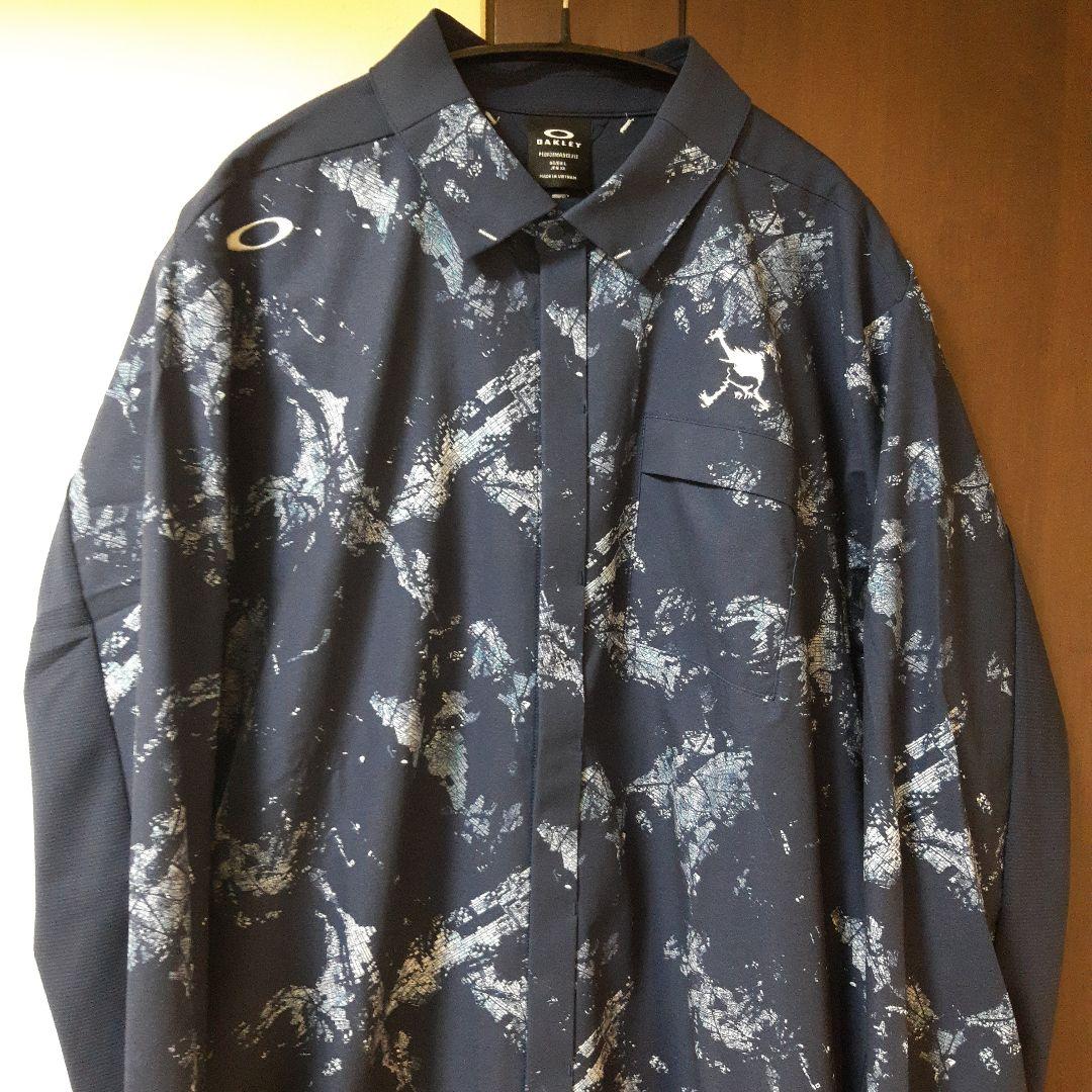 新品　オークリーゴルフ　メンズ　4WAYストレッチシャツ　スカルシリーズ