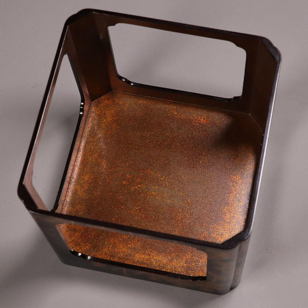 MA243 加賀蒔絵 能楽・翁 本金高蒔絵 朱塗三ッ盃・盃台 松蒔絵 木製 杯