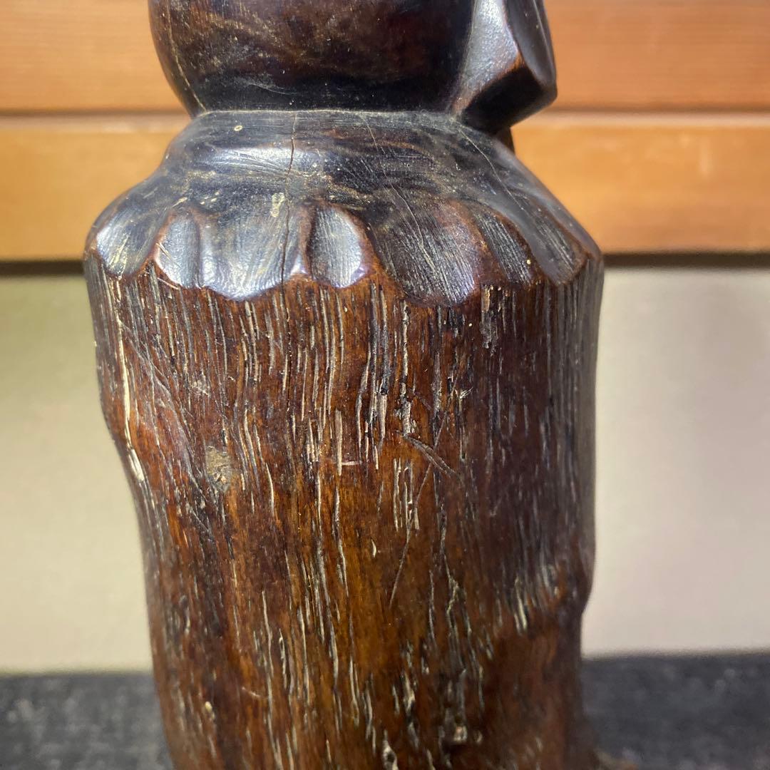 中国古玩　木彫桃仙人