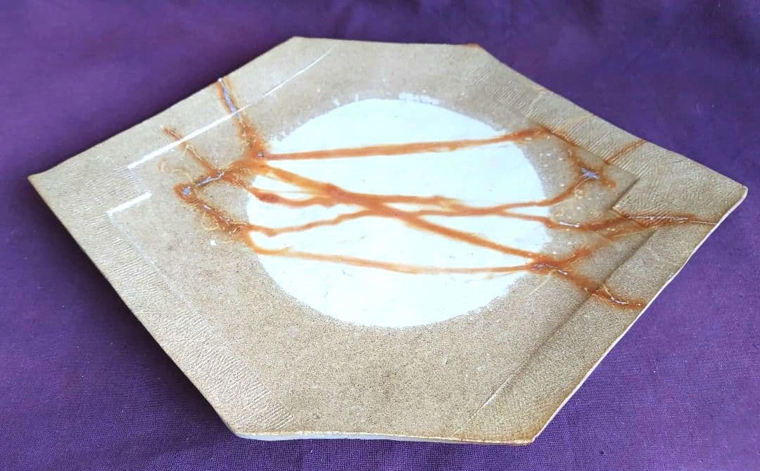 備前六角平皿二枚組 (未使用 新品同様)