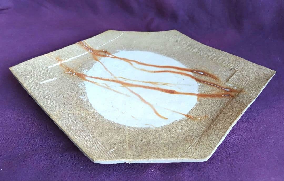 備前六角平皿二枚組 (未使用 新品同様)