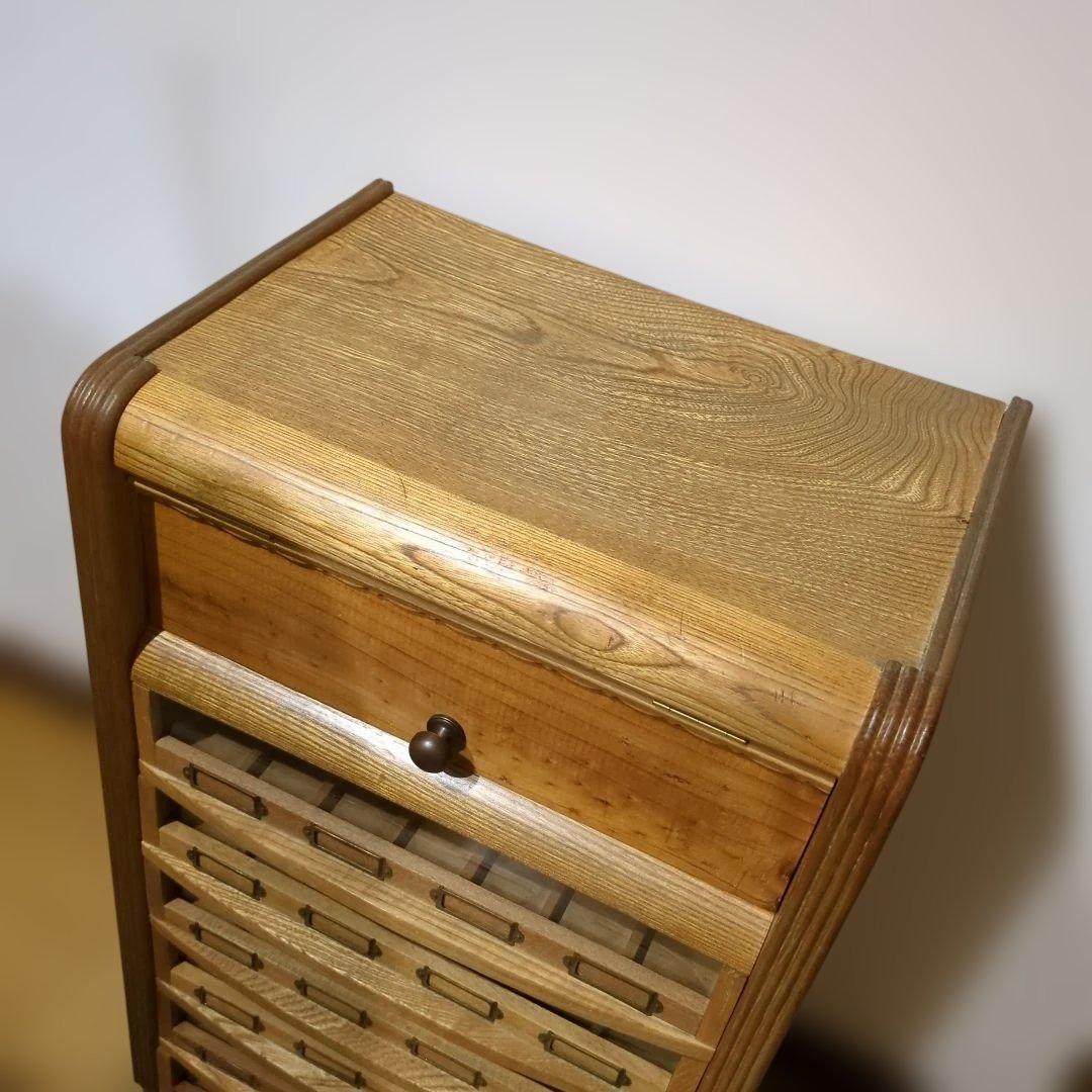 糸ケース陳列　ミシン糸　木製引き出　みや古染アンティーク