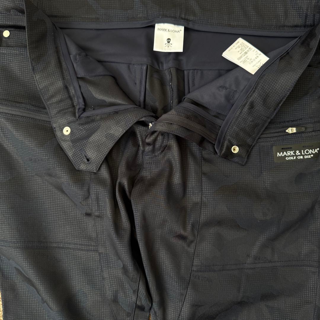 現行タグ　マークアンドロナ　パンツ　迷彩　紺　ネイビー　総柄　XL〜XXL相当