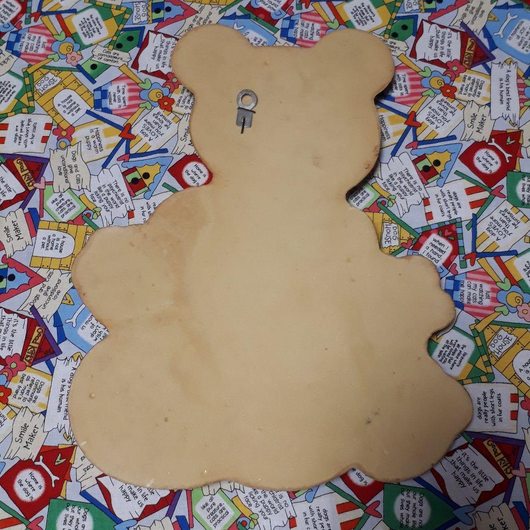 ヴィンテージ 　70's 　くまパッチワーク柄　ウォールデコ 　壁掛け　ベア