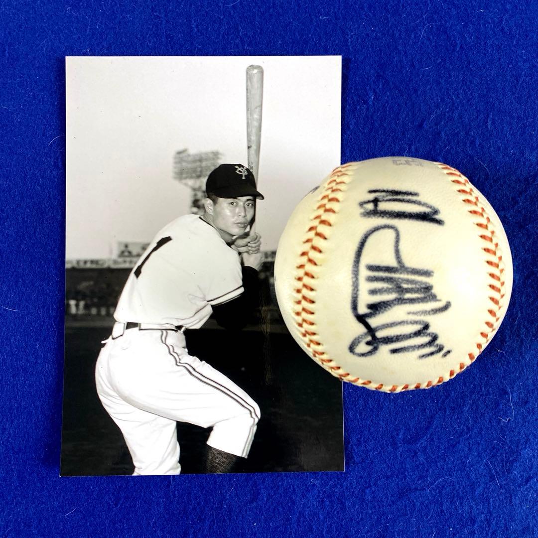 〈人気商品〉王貞治　長嶋茂雄　黄金期　Wサイン　ロゴ球　写真付