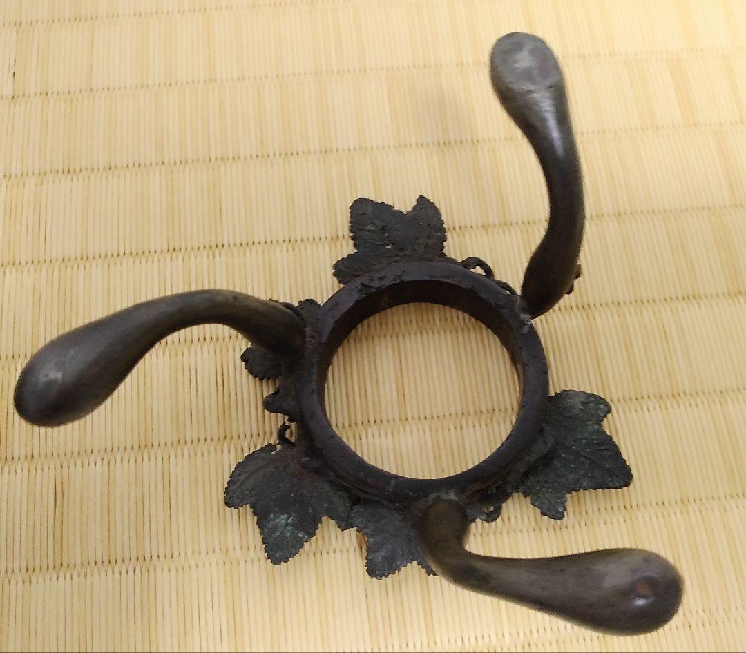 ◇時代金工 冨山銘 三足 薄端 花器 茶道具