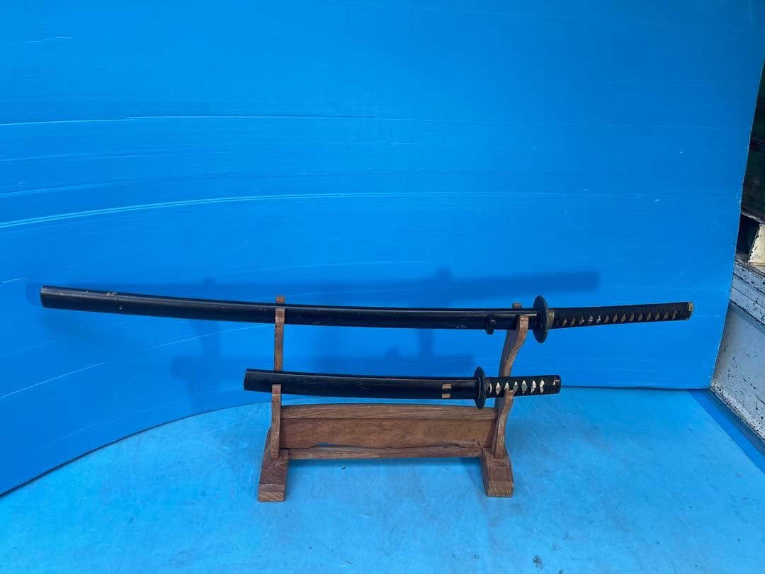 模造刀2本セット 木製スタンド付き