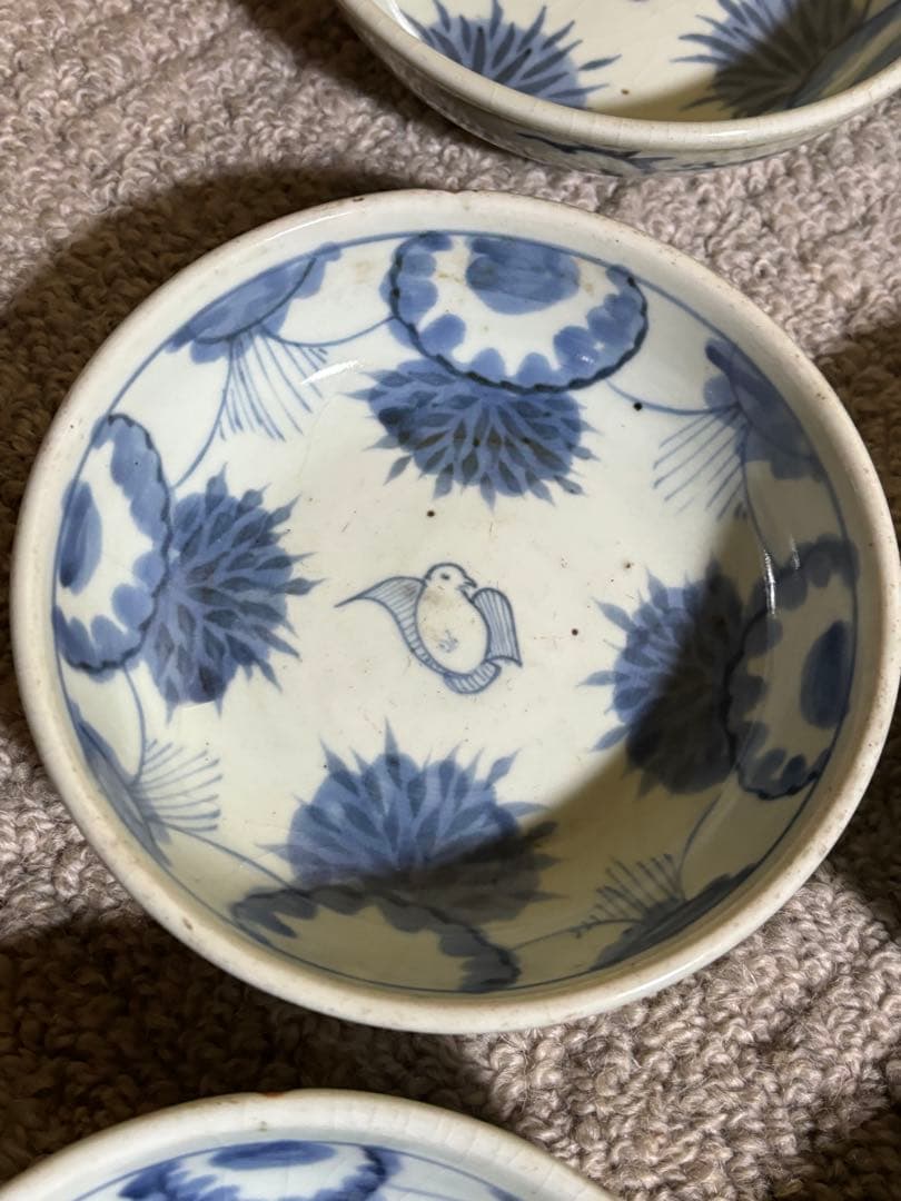 古伊万里 江戸時代 染付 なます皿 くらわんか 骨董品 藍色 有田焼き