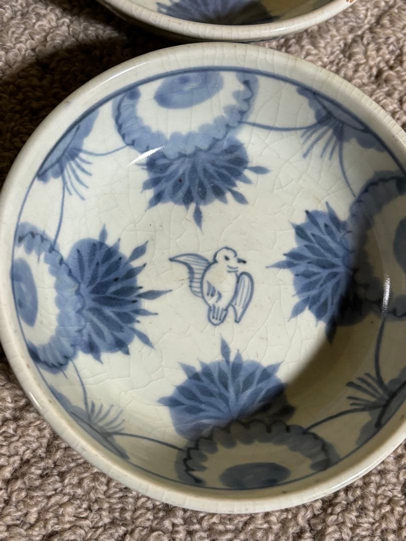 古伊万里 江戸時代 染付 なます皿 くらわんか 骨董品 藍色 有田焼き