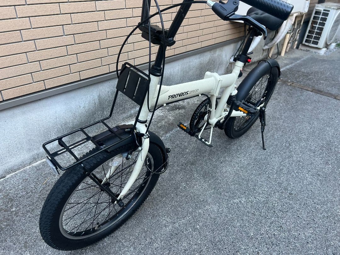 折りたたみ自転車 20インチ アイボリー色