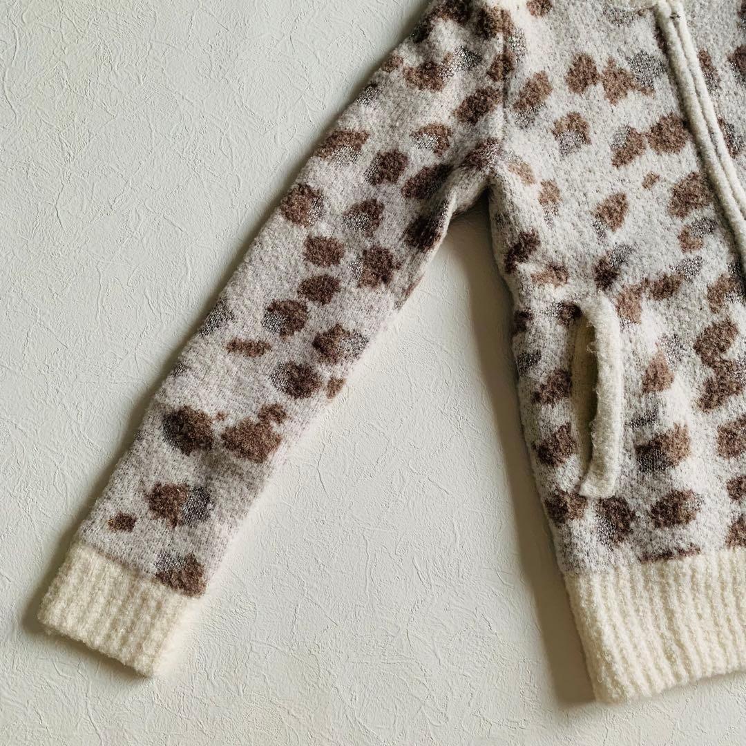 美品　BEAMS GOLF　ジャガードニットブルゾン　ホワイト　S　定価2.7万