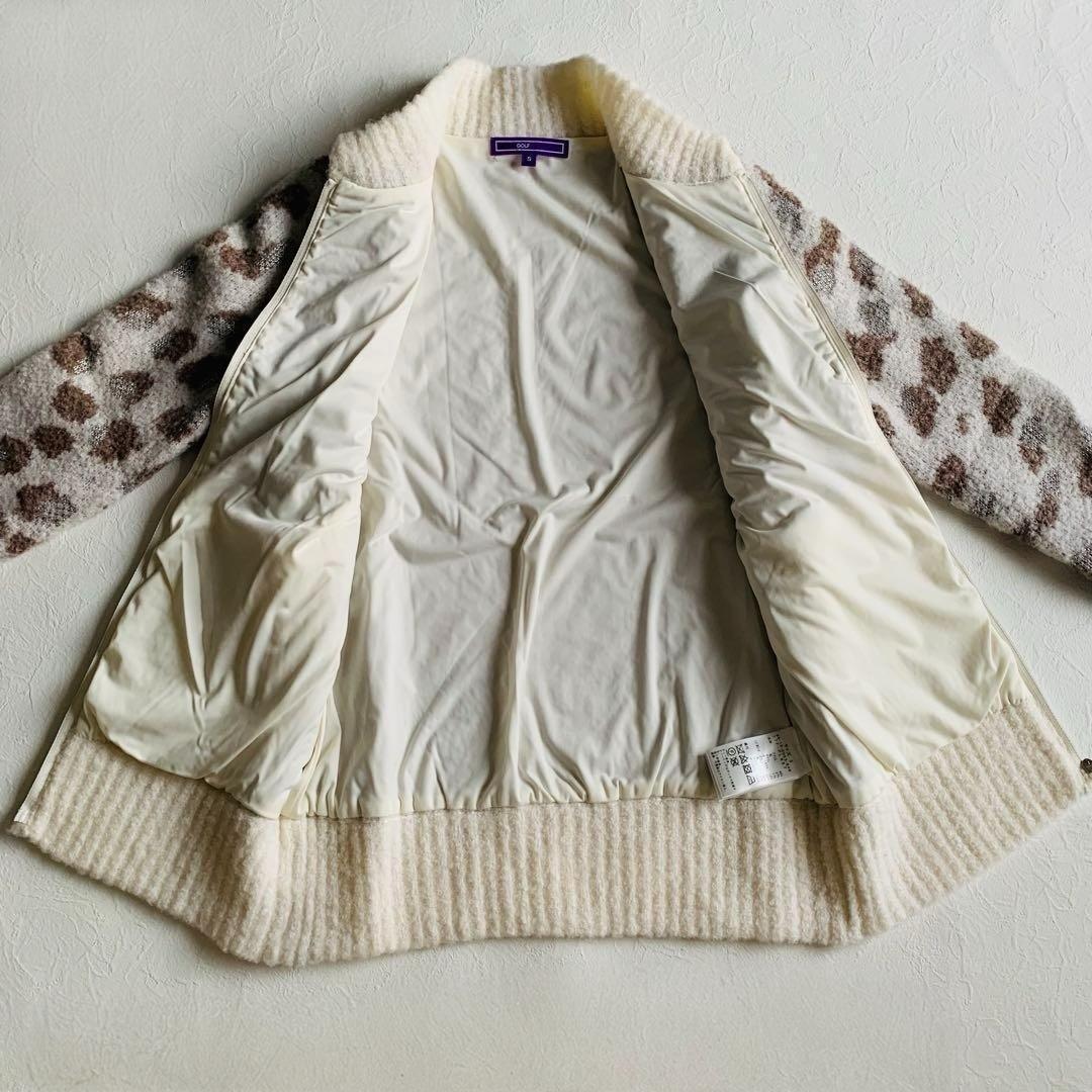 美品　BEAMS GOLF　ジャガードニットブルゾン　ホワイト　S　定価2.7万