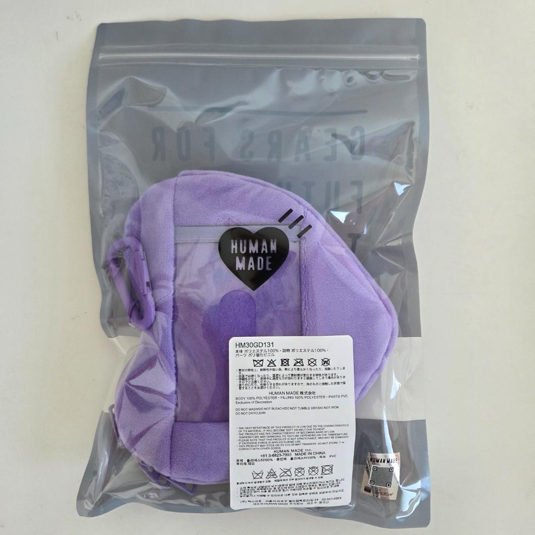 韓国 狎鴎亭限定 HUMAN MADE ハート型 パスケース ポーチ パープル