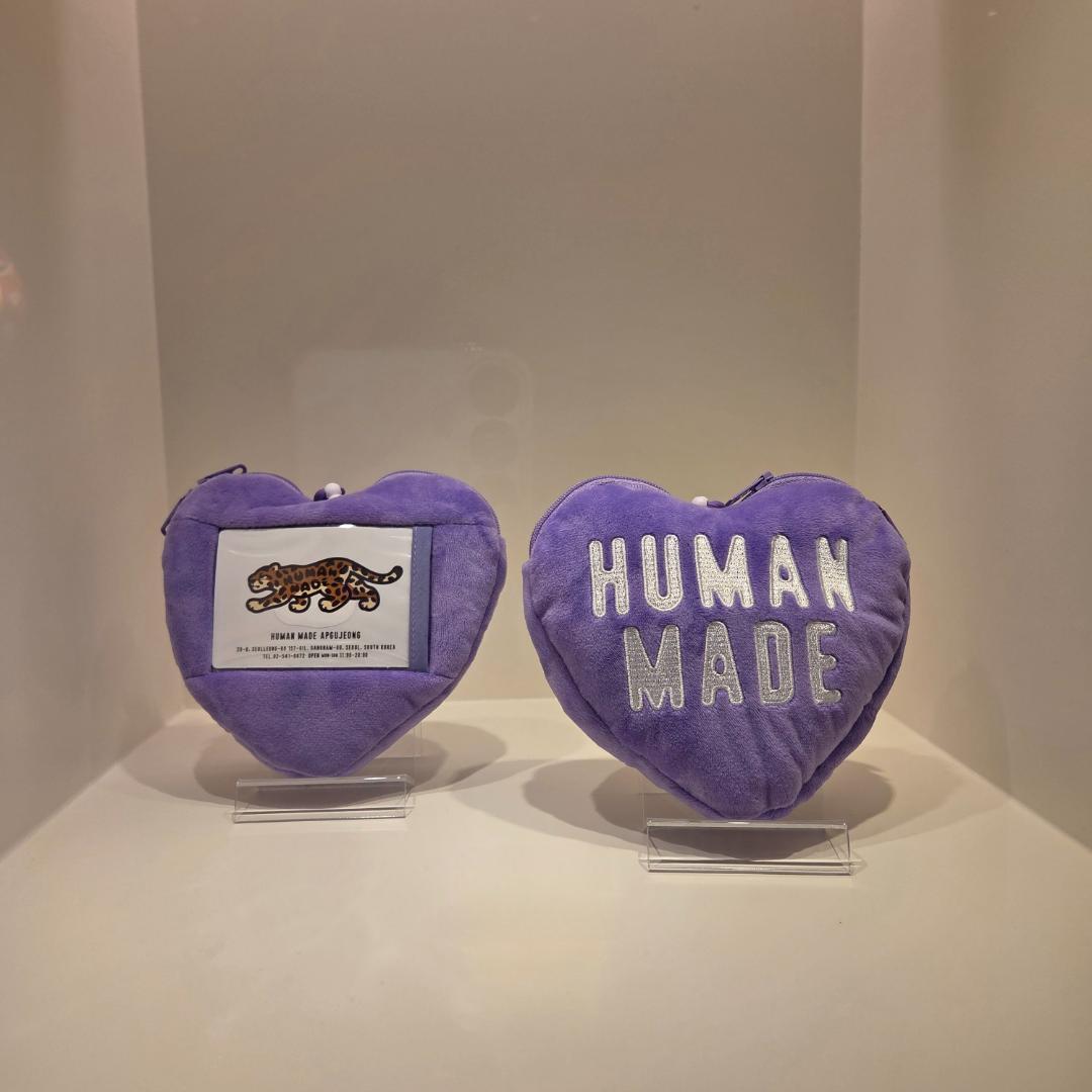 韓国 狎鴎亭限定 HUMAN MADE ハート型 パスケース ポーチ パープル
